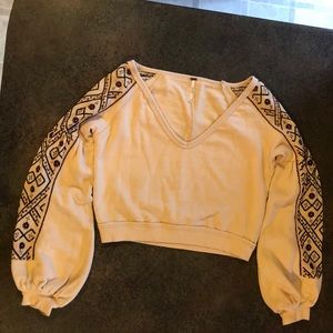Free people crop top long sleeve